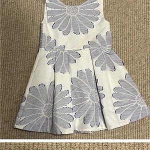 Jacadi White and Blue Floral Kids Dress